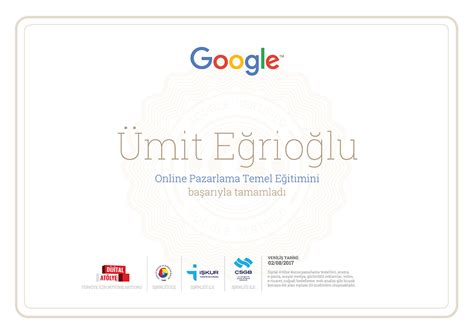 Google Dijital Atölye Sertifikası